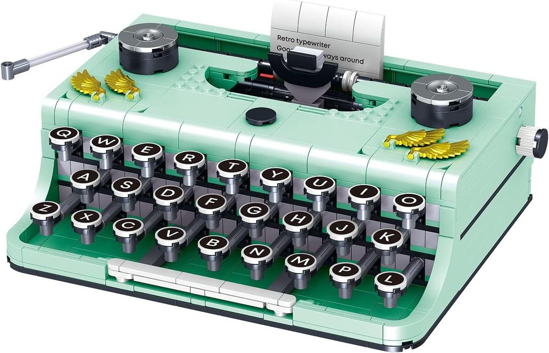 ELAICREE Ideas Retro Typewriter Building Set for Adults, 820PCS Classic Retro Series Typewriters Toys Model Best Nostalgic Gift