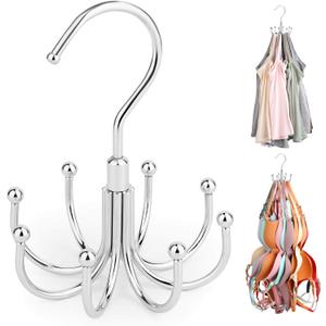 ZEDODIER Tank Top Hanger, 2 Pack Rotatable Bra Organzier for Closet, Max 48 Storage Capacity Sport Bras Holder, Metal Space Saving Closet Organizers and Storage, Silver