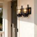 Bathroom Vanity Light Fixtures,2 Light Bathroom Vanity Lights,Black Farmhouse Sconce Over Mirror(Bulbs not Included)