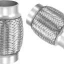 Yaocom 2pcs 2.5'' X 4'' Exhaust Pipe Stainless Steel Double Braid Long Exhaust Pipe for Heavy Duty and Cars