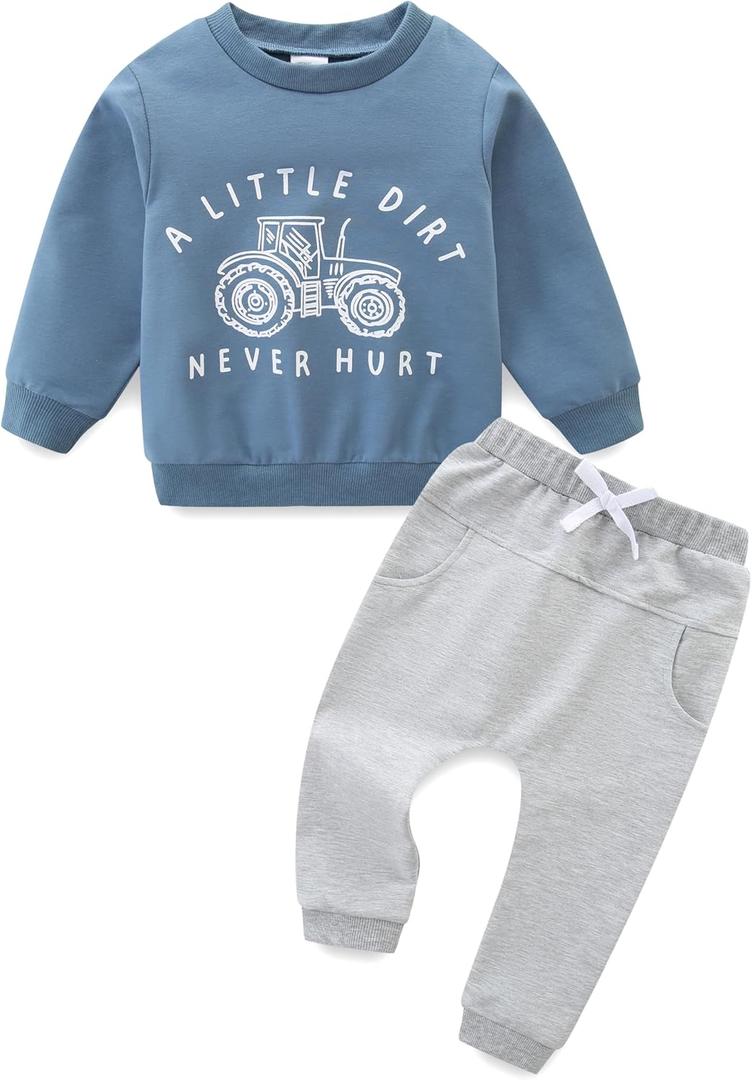 Toddler Boy Clothes Long Sleeve Sweatshirt & Pants 2Pcs Fall Winter Outfits Baby Boys' Clothing Sets