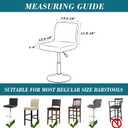 HFCNMY Bar Stool Chair Covers,Stretch Water Repellen Bar Stool Covers with Backs Jacquard Bar Chair Covers Washable Swivel Chair Slipcovers with Back 4 Pack Coffee