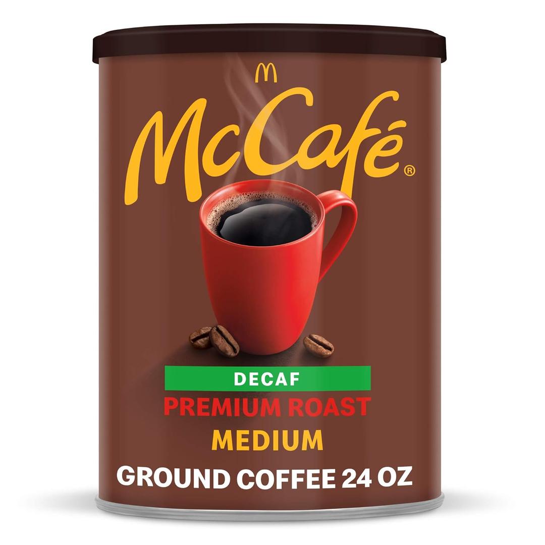 McCafe Premium Roast Decaf, Medium Roast Ground Coffee, 24 oz Canister (EXP 26/Aug/2026)