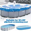 15x30 FT Oval Pool Cover for Above Ground Pools,Solar Oval Pool Cover Protector with Drawstring for Cold and UV Resistant,Dustproof -All-Weather Protection(Cover Size:18 x 32.8FT)