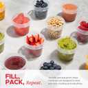 Tafura 4 Oz. Small Containers with Lids [12 Pack] Snack Containers with Twist Top Lids | Condiment Storage for Puree, Snacks, and More | Reusable Small Plastic Food Storage, BPA Free