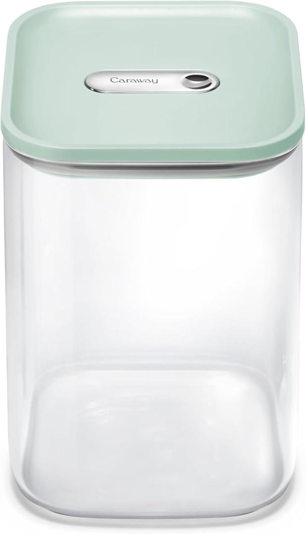 Caraway 4qt Glass Airtight Food Storage Container with Lid  Non-Toxic, BPA-Free Kitchen Storage Container  Stackable, Space-Saving Airtight Container for Dry Goods and More - Mist