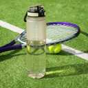 32oz Water Bottle with Chug Lid, Frosted & Clear Tritan BPA-Free, Leakproof, Wide Mouth, Portable Sports Water Bottle for Gym, Office, Travel, Outdoor (Beige)