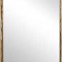 ANDY STAR Hand-Forged Gold Bathroom Mirrors for Wall, 24x36 Inch Vintage Solid Steel Metal Frame Bathroom Vanity Mirror, Antique Rounded Rectangle Wall Mirror, Hangs Horizontally or Vertically