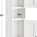 Homleke Tall Bathroom Storage Cabinet with 2 Doors, 67"H Narrow Storage Cabinet with Adjustable Shelves& Anti-Tip Design, Reversible Door Installation, Easy Assembly, Size: 11.8"W