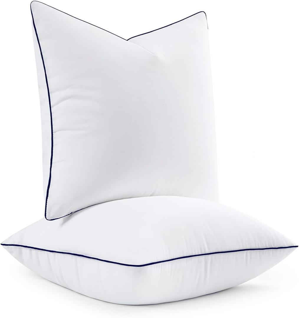 MIULEE 20x20 Pillow Inserts, Fluffy Down Alternative Filling Pack of 2 Ultra Soft Throw Pillows for Sofa Couch Bed