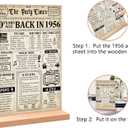 Trgowaul 70th Birthday Decorations Women Men, Vintage Back in 1956 Birthday Poster Acrylic Table Sign with Stand, 70th Anniversary Decor Gifts for Men, Vintage 70 Year Old Party Supplies Decorations