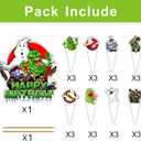 2 x 25pcs Ghost Cake Decorations with 1pcs Cake Topper, 24pcs Cupcake Toppers for Ghost Birthday Party Supplies
