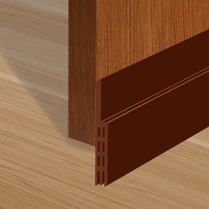 Adhesive Backed Door Draft Stopper  Silicone Under Door Sweep for Interior & Exterior Doors, Noise & Air Insulation, Self Stick Weather Stripping Door Seal, 2" W x 39" L (Brown) by Randall Mfg