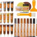 REALINN Wood Furniture Repair Kit- Set of 28 - Touch Up Markers, Fillers with Wood Putty - Repair Scratch, Cracks, Hole, Discoloration for Wooden Door, Floor, Table, Cabinet