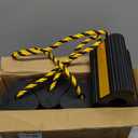 ROBLOCK Wheel Chocks (2pair/4pack with Rope) for RV Trailer Camper Truck Car Aircraft, Versatile Heavy Duty Rubber Wheel Chocks Block with 3 Reflective Strips, Tire Wheel Immobilizers & Chocks