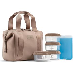 Fit & Fresh Remi Neoprene Lunch Bag For Women - Meal Prep Kit with Containers & XL Ice Pack, Self Insulating Neoprene-like Material, Machine Washable Lunch Bag, Tear-Resistant, Stain-Resistant, Taupe (Large) Fit & Fresh Remi Neoprene Lunch Bag For Women - Meal Prep Kit with Containers & XL Ice Pack, Self Insulating Neoprene-like Material, Machine Washable Lunch Bag, Tear-Resistant, Stain-Resistant, Taupe (Large)