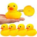 Rubber Yellow Duck,Waterproof No Hole No Squeak 5 Pcs 3.4 Inch No Bebe Noise Ducky Bath Pool Toy Without Hole for Kid Shower Bathtub Toy Birthday Party Decor Cake Topper in Bulk