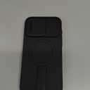 SURITCH for iPhone 15 Pro Max Case with Magnetic Camera Slide Cover and Adjustable Kickstand, Compatible with MagSafe, Shockproof Bumper Case Slim Protective Cover 6.7 Inch, Black