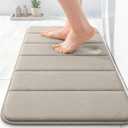 OLANLY Memory Foam Bath Mat 24x16, Super Soft Absorbent Bathroom Rugs, Quick Dry, Machine Washable Shower Floor Rugs, Bathmat Carpet, Bathroom Home Decor Accessories, Warm Taupe