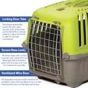 MidWest Homes for Pets Spree Travel Carrier - Hard-Sided Dog & Cat Carrier, Small Pet Travel Crate with Handle, Ventilated Design, Easy Assembly, 19-Inch, Green