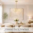 Modern 9-Light Glass Flower Chandelier for Dining Room, 24in