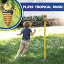 Tiki Torch Bubbler - Summer Pool Party Bubble Machine with Lights and Music, Bubble Blower and Wand, Rechargeable Outdoor Toy for Kids Teens Birthday Party, 4 Feet Tall, Includes 4oz Bubble Solution