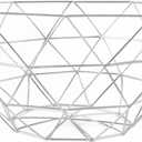 Wire Fruit Basket for Kitchen Counter，Multifunctional Decorative Fruit Stand，Hollow Design Quickly Drain，Space Saving，Silver