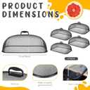 Hicarer 4 Pcs Metal Mesh Screen Food Cover for Outdoors Set Large 18.5 Inch Mesh Food Tents for Picnic Indoor Plate(Black)