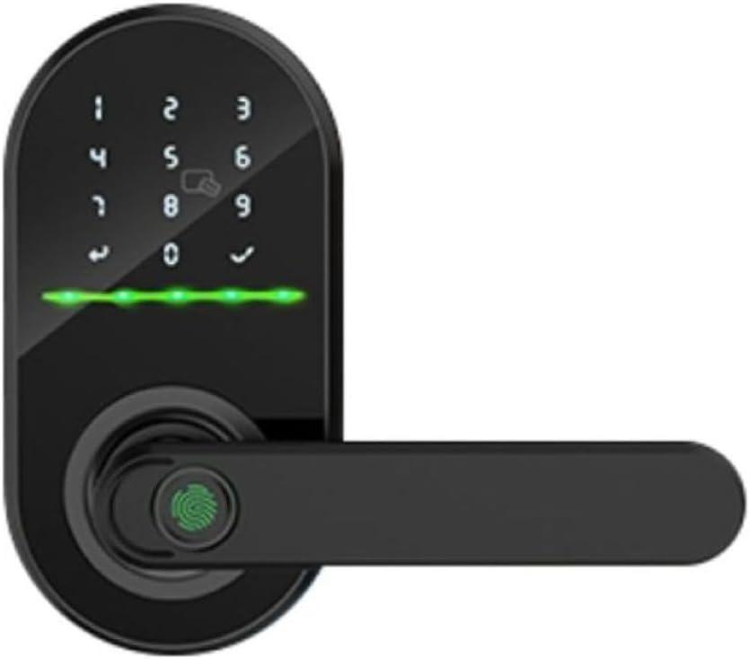 Smart Door Handle with Keypad, Fingerprint Door Lock, Keyless Entry for Front Door, Smart Door Lock with App Remote Control, Auto Lock, Easy Installation