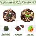 Catnip Chew Toys for Cats, 24 Pack Cat Toys with Silvervine Sticks, Natural Silvervine Stick Cage Balls & Bell Balls for Indoor Cats