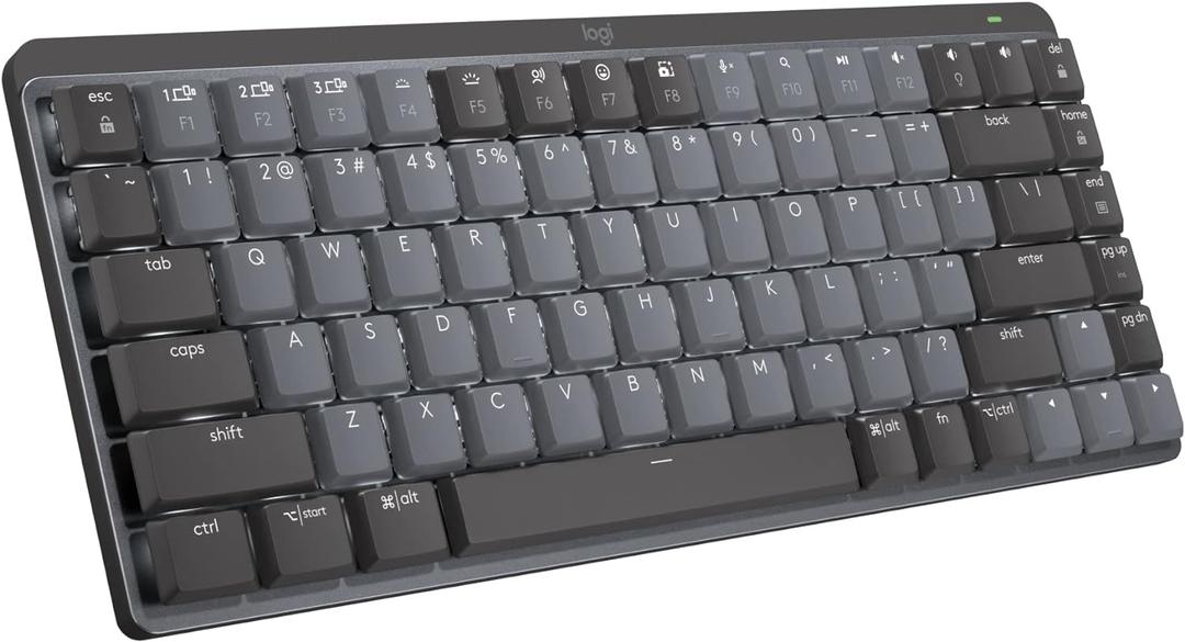 Logitech MX Mechanical Mini Wireless Illuminated Keyboard, Linear Switches, Backlit, Bluetooth, USB-C, macOS, Windows, Linux, iOS, Android, Metal