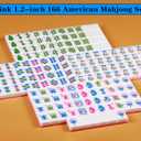 American Mahjong Set Pink 166 Mahjong Tile Set 1.2-inch American Mahjong Tile Set Equipped with Mahjong Racks with Pushers Mahjong Table Mat Mahjong Set Storage Bag