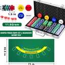 Aoriher Blackjack Casino Game Set, Include 300 Poker Chips, Casino Felt 1 Automatic Card Shuffler 6 Deck Dealer Shoe Discard Holder Tray Aluminum Case for Texas Holdem Blackjack Poker (Green)