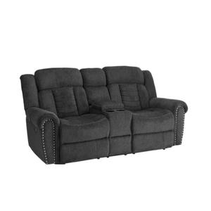 Homelegance Furniture Nutmeg Double Reclining Loveseat in Charcoal Gray