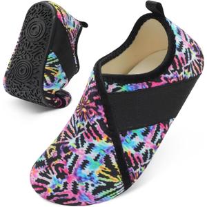 Besroad House Slippers for Women Men Comfy Barefoot Slippers Sock Furry Slip On House Shoes with Soft Rubber Sole for Bedroom Home Travel Yoga (10.5-11 Women/9-9.5 Men, Multi Tiedye)