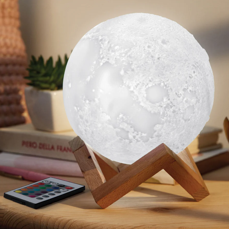 MERKURY RGB MOON LIGHT W/WOOD STAND & REMOTE