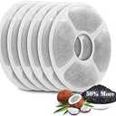 Cat Water Fountain Filters 6 Pack, 50% More Activated Carbon, Genuine Cat Flower Fountain Replacement Filters, Fit for Most Dog Pet Drinking Dispenser Triple Filtration (Not for Catit)