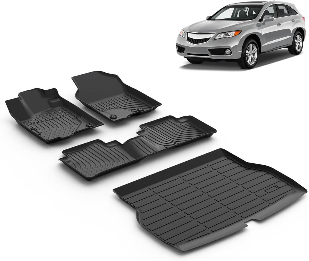 All Weather Car Floor Mats & Cargo Liner Set Fit for Acura RDX 2013 2014 2015 Floor Liners Trunk Liner RDX Cargo Mat Accessories Black