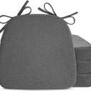 Chair Cushions for Dining Chairs, D-Shaped Seat Cushions with Removable Washable Cover and Ties, Chair Pads for Kitchen, Indoor Dining Room, Patio Chairs, 17'' x 16'', Set of 4, Dark Grey
