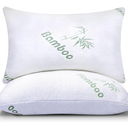 Memory Foam Pillows Queen Size Set of 2 - Cooling Bed Pillows for Sleeping - Back, Stomach, Side Sleeper Soft, Comfy Cool Shredded - 2 Pack, Rayon Derived from Bamboo