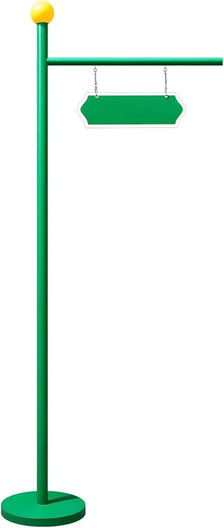 Weysat 47 Inch Large Green Street Sign with Plaque Street Sign Birthday Party Decor Wooden Lamp Post Centerpiece for ABC Friend Preschool Back to School Party Supplies Decoration
