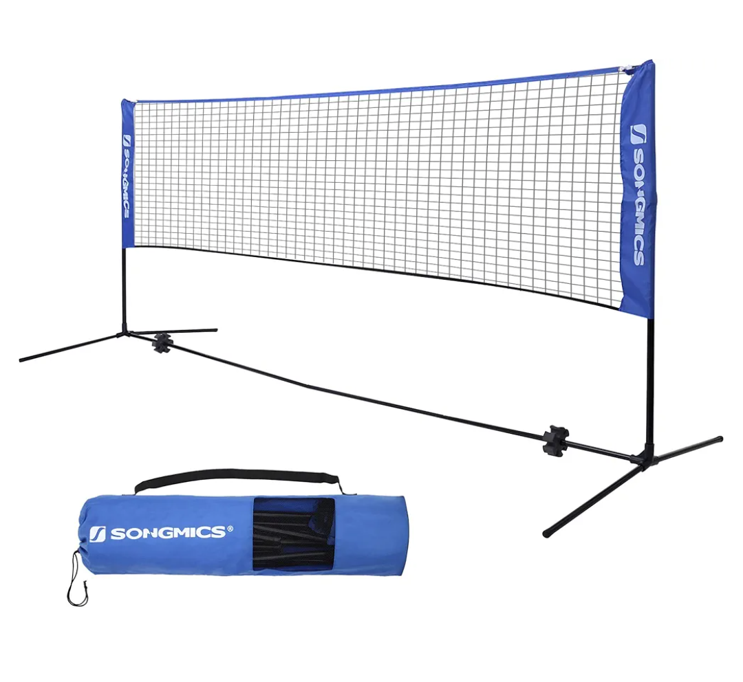 SONGMICS 3m Portable Tennis Badminton Net with Height Adjustable and Transport Bag Blue