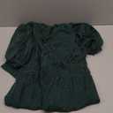 Womens Sparkly V Neck Midi Dress Shprt Sleeve Sequin Glittery Party Dress with Elastic Waist Cocktail Evening Gown (Large, Darkgreen)