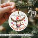 2 x Donkey Christmas Ornament 2025 - Funny Donkey Ornaments for Christmas Tree, Farm Animals Ornament, Donkey Ornament for Animal Lovers, Gift for Boys, Girls, Neighbors and Friends