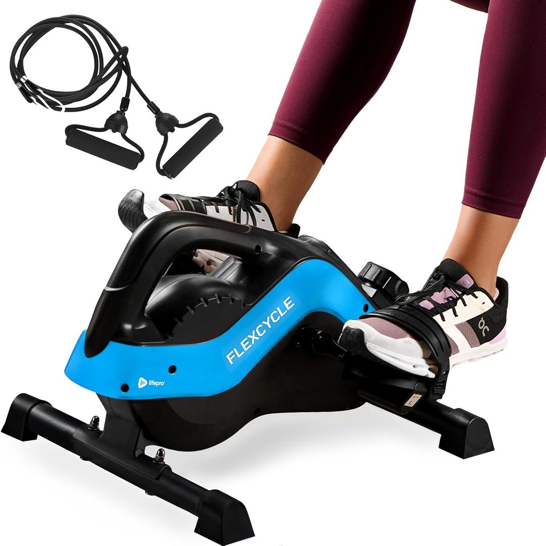 Lifepro Under Desk Elliptical Machine & Mini Bike Quiet Desk Bike Pedal Exerciser for Seniors FlexCycle Compact Under-Desk Bike & Foot Cycle Peddler Portable Exercise Equipment for Home Office