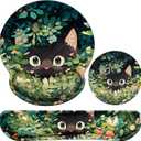 Ergonomic Keyboard Wrist Rest, Mouse Pad with Wrist Rest Anime, Cat Gaming Mousepad with Wrist Support, Memory Foam Wrist Rest Set for Computer Keyboard, Funny Cute Office Desk Accessories