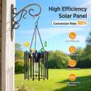 KOOPER Solar Lanterns Outdoor Waterproof, Upgraded Bright Hanging Solar Lights Outdoor Lanterns Decorative, Auto ON/Off Metal Hanging Lantern Lights for Proch Yard Patio Garden Decor 2 Pack