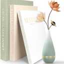 Decorative Books for Home Decor- 3Pcs Linen Decorative Boxes for Aesthetic Room Decoration, Modern Fake Book Storage Boxes for Coffee Table, Bookshelf or Mantle Decor, Sage