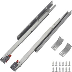 Undermount Drawer Slides 21 inch (1 Pair), Full Extension Soft Close Concealed Drawer Runners, Come with Mounting Screws and Brackets, 1 Pair