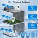 Portable Air Conditioners, [10L Larger Reservoir] Fast Cooling Quiet Evaporative Air Cooler, 4-IN-1 Portable AC Unit w/Remote, 3 Speed Swamp Cooler, Windowless Air Conditioner Fan for Room Office